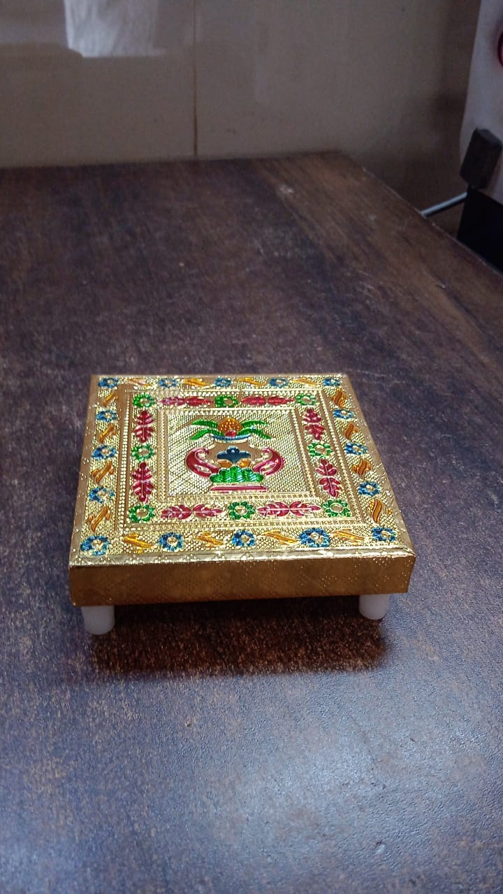 Handicraft Wood Chowki for Pooja , Wooden Bajot (1 Pc / Mix Descign & Color) Handicraft Wood Chowki for Pooja , Wooden Bajot (1 Pc / Mix Descign & Color)
